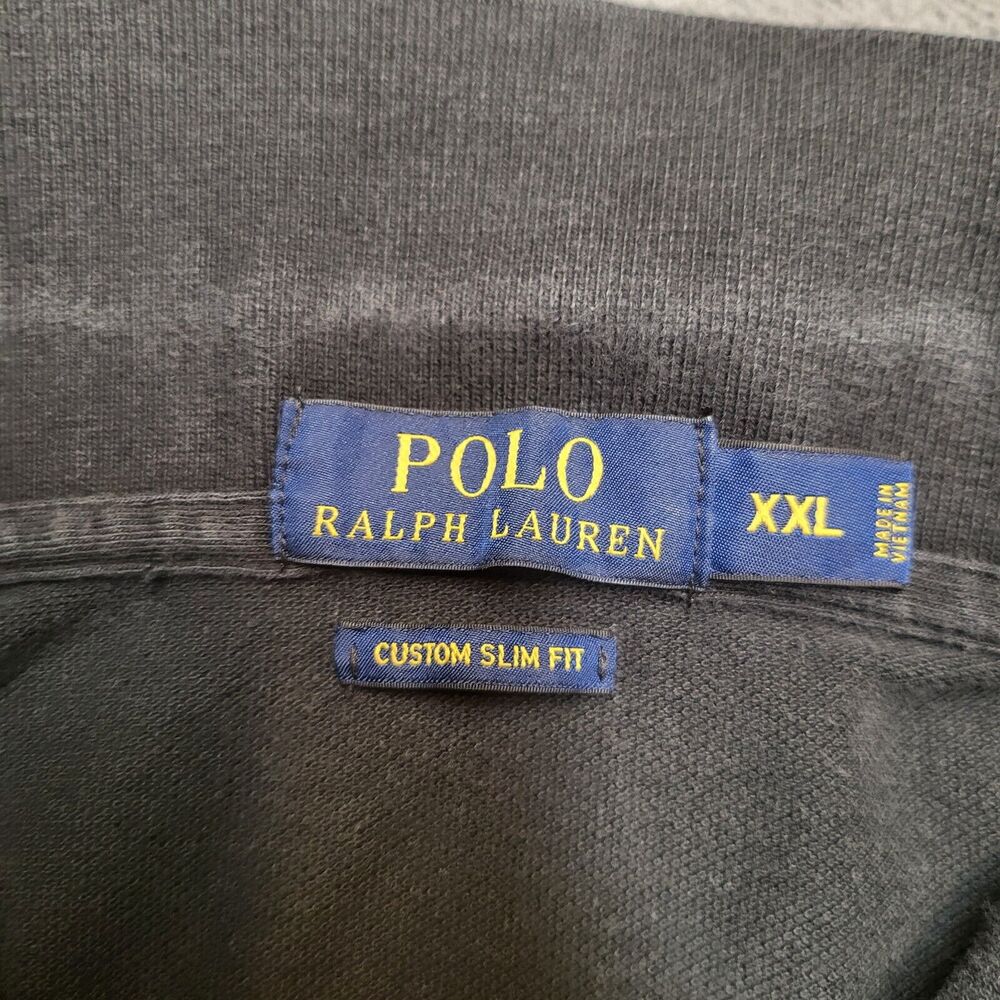 Polo Ralph Lauren Polo Shirt Mens 2XL Black Short Sleeve Custom Slim Fit - Picture 2 of 6